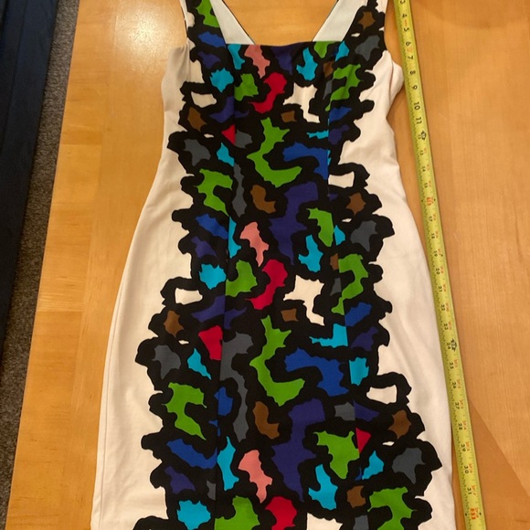 Joseph RibbKoff White with Puzzle Piece Midi Dress size 6 - Picture 6 of 12